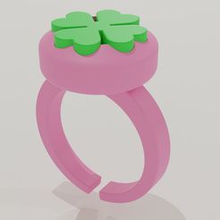 rcover.jpg STL file Clover ring・3D printer model to download