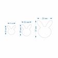 7772583_A_4.jpg Easter Bunny, Rabbit, 3 Sizes, Digital STL File For 3D Printing, Polymer Clay Cutter, Earrings, Cookie, sharp, strong edge