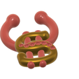 Fem-jewel-septum-202-v4-07.png STL file fake DOLLAR nose hook FAKE NIPPLE PIERCING Female Male Septum Barbaella Non-Piercing Body Jewellery Weight femJ-202 3d print cnc・3D printing idea to download