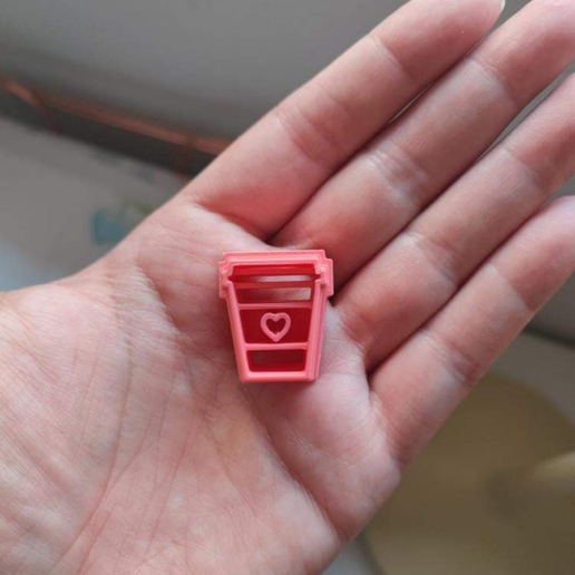 Cup cutter with heart for polymer clay 3D model