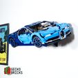 1.jpg STL file 2 in 1 Wall mount for LEGO Technic Bugatti Chiron 42083・3D printing idea to download