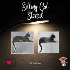 sitting-cat.png Fichier STL Pochoir aérographe chat assis・Modèle pour impression 3D à télécharger