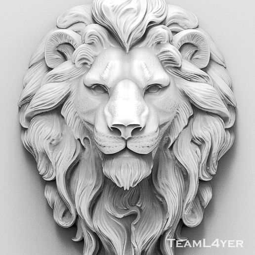 🦁 Hanging Wall Lion Head Trophy・ OBJ File for 3D printing