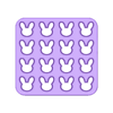 bunny mini on plate 16.stl Mini - Bunny -  Easter  -  Sprinkles  -  Fondant Or playdough Cutter - Single or 16