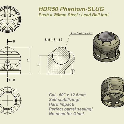 PHANTOM SLUG FOR HDR50 3D model