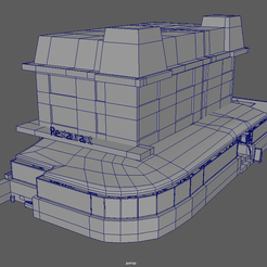 Bar_Restaurant_City_Pack_01_Low_Poly_Wireframe_01.png STL file Bar Restaurant Hotel Low Poly // Design 01・3D printing model to download