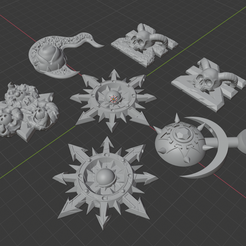 1.png STL file Chaos Gods symbol pendant・Model to download and 3D print