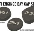 Sticaps.jpg Engine bay cap covers for Subaru Wrx STi (set of 3)