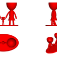 Familia_Rojo_2.png Бесплатный STL файл Macetas Florero ROBERT plant familia mama papa hijo - FAMILY FLOWERPOT VASE MOTHER DAD SON / DAUGHTER・Дизайн 3D-печати для загрузки