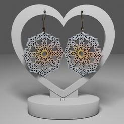 r132.jpg STL file Mandala earrings 132・3D printable design to download, LC-Designs-