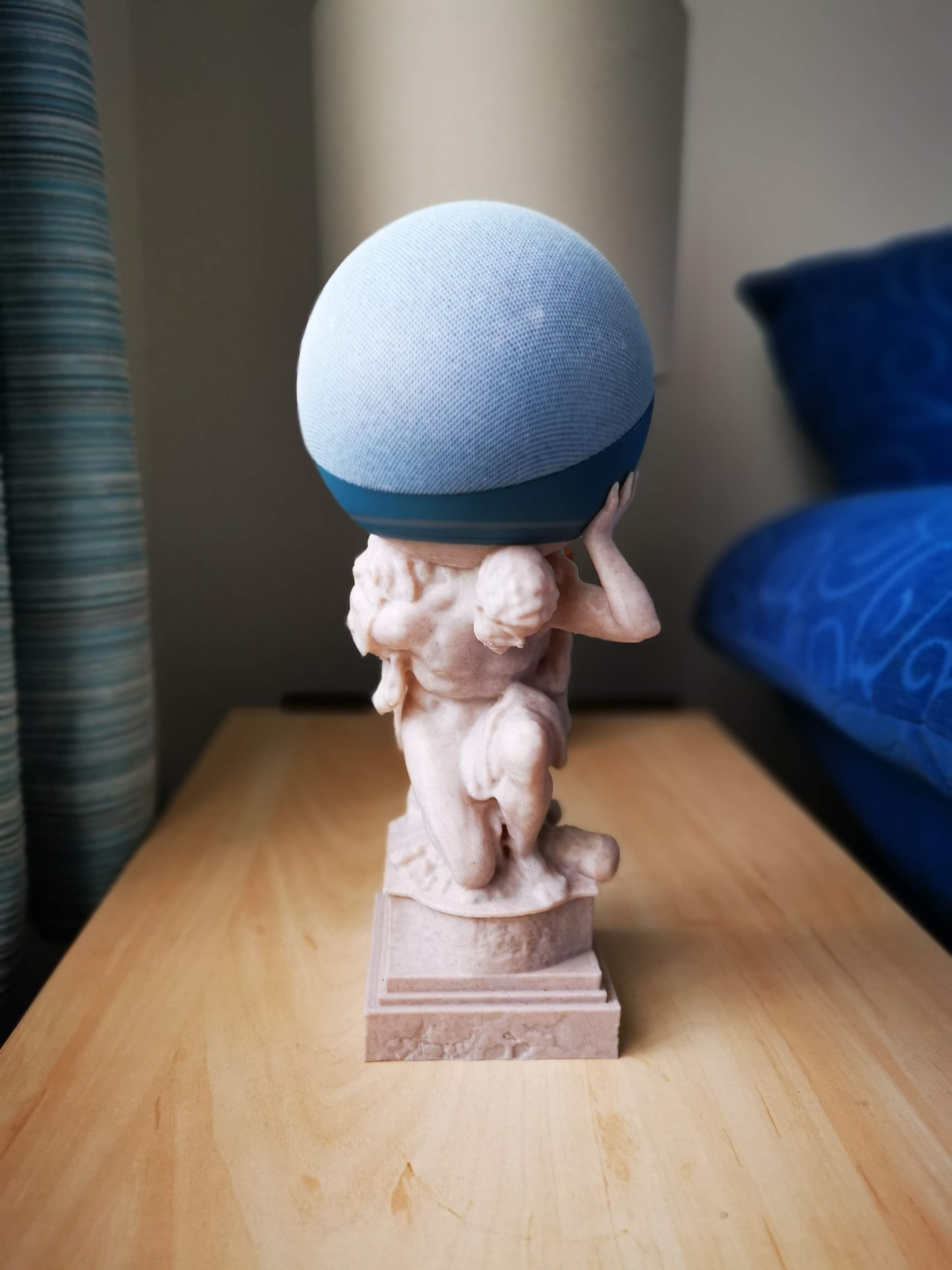 STLDatei Herkules Statue Alexa Echo / Echo dot Halterung Stand・3D