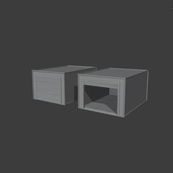 Both2.jpg OBJ file 1:64 Scale Single Car Garage - X-Small - 2 Versions (Open Door/Shut Door)・3D printing idea to download