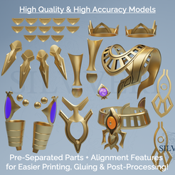 Whole-Render-Cyno-Accessories-Bundle.png Cyno Accessories Bundle for Cosplay - Genshin Impact - Instant Download STL Files for 3D Printing