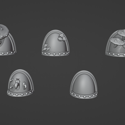 shroompauldrons.png 3D file Mushroom Shoulder Pad Set・3D printing idea to download, TabletopCult