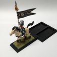 Base-printed-with-Mini.jpg Extended 2 row Lance Formation Cavalry Regiment Base to use your 25x50mm based cavalry minis for the Older World new 30x60mm base size