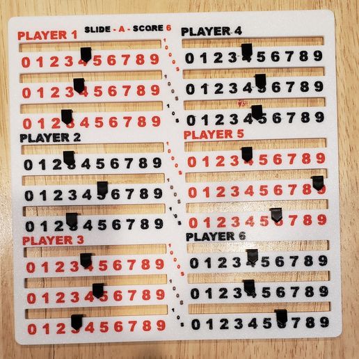🛝 SLIDE A SCORE 6 3D printable score keeping system for up to 6 players ...