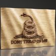 Dont-Tread-On-Me-Wavy-Flag-©.jpg Dont Tread On Me Wavy Flag - CNC Files For Wood, 3D STL Model