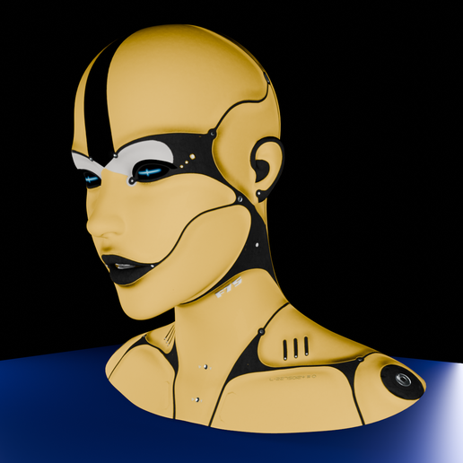 0008.png Aurora Unit - Kybernetischer weiblicher Android-Kopf