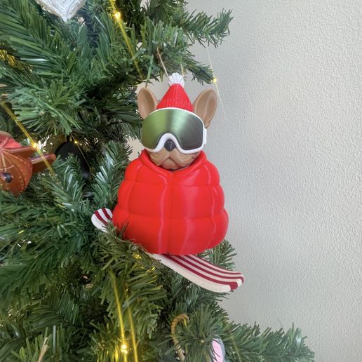 Snowboard Dog Ornament