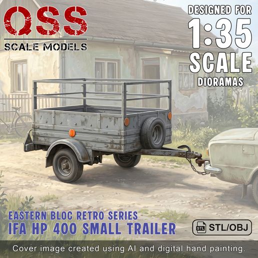 Eastern Bloc Retro IFA HP 400 Small Trailer
