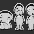 Kodama-CC2.jpg Princess Mononoke Kodama Cookie Cutters with Stamps - Set of 3