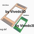 TELAIO-PER-TESSERE-FILI-UN-PEZZO-240x120mm-e-120x60mm-by-Vivedo3D.jpg Moldura 26 FIOs (numa só peça) para tecer fios e entrançar contas, ficheiros Stl svg dxf, por Vivedo3D