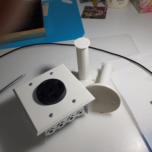 NEMA 14-30 and 14-50 duplex outlet cover plate 3D model