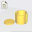 print.png Cylinder silicone mold housing with bottom lid