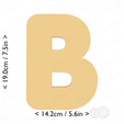 letter_b~7.5in-cm-inch-cookie.png Letter B Cookie Cutter 7.5in / 19.1cm