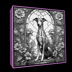 Lightbox Whippet lithophane