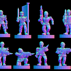 Epic-Imperial-Guard-Pretorian-back-6mm.png STL file Epic scale human praetorian soldiers 6mm・3D print model to download