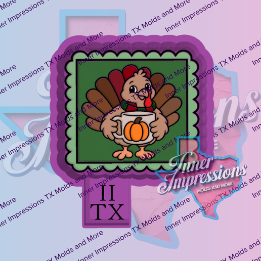🦃 Turkey Coffee Stamp・ STL File for 3D printing・Cults