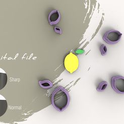 LEMON-TWO-1.jpg Файл STL Lemon 2 Polymer Clay Cutter | Digital STL File | 5 Sizes | 2 Cutter Versions STL File | 5 Sizes | 2 Cutter Versions・Модель 3D-принтера для загрузки