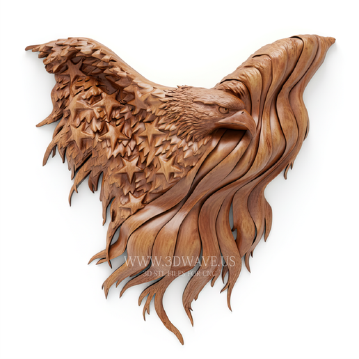 American Flag Eagle STL | Patriotic Plaque & Decor, Military Art CNC File