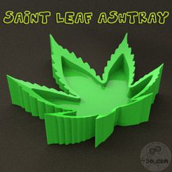 1.jpg Archivo STL cenicero de hojas de cannabis・Modelo para descargar y imprimir en 3D