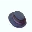 0_00028.jpg HAT 3D MODEL - Top Hat DENIM RIBBON CLOTHING DRESS British Fedora Hat with Belt Buckle Wool Jazz Hat for Autumn Winter Valentino Garavani - Rabbit skin calfskin ribbon antique
