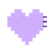 BlackRedWhite - Interlocking Pixel Heart (Full - Middle).stl 3D MULTICOLOR LOGO/SIGN - Interlocking Pixel Hearts