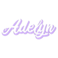 text_second.stl "Adelyn" Name Script Lightbox, Led lamp