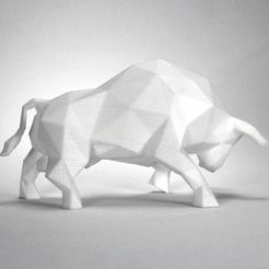 DSC_600_2.jpg STL file Low Poly Bull・3D printing idea to download
