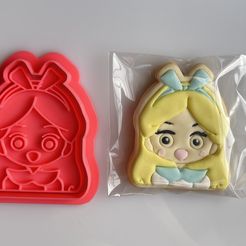 IMG_6465.jpeg Archivo STL DISNEY PRINCESS alice in wonderland COOKIE, FONDANT, CLAY CUTTER, AND STAMP・Modelo para descargar y imprimir en 3D