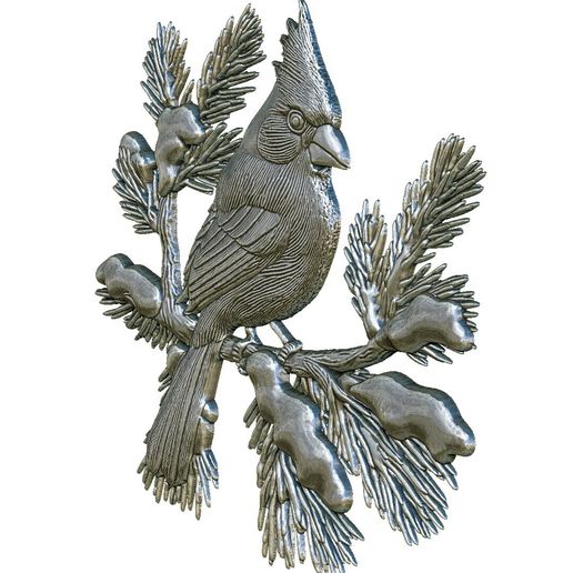 🐦 Cardinal Bird on Pine Branch Relief 3D Model STL File For CNC Router ...