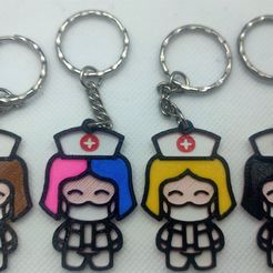 222.jpg nurse keychain different hair colors nurse key chain