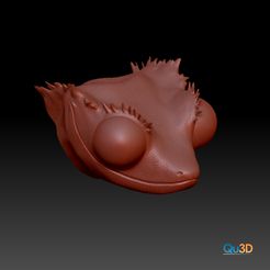 STL-99003-Comic-Kronengecko.jpg STL file Crown gecko - comic head model- HIGH-POLYGON・3D printer model to download