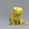 pp03.jpg Low Polygon Pug dog model 3D print model