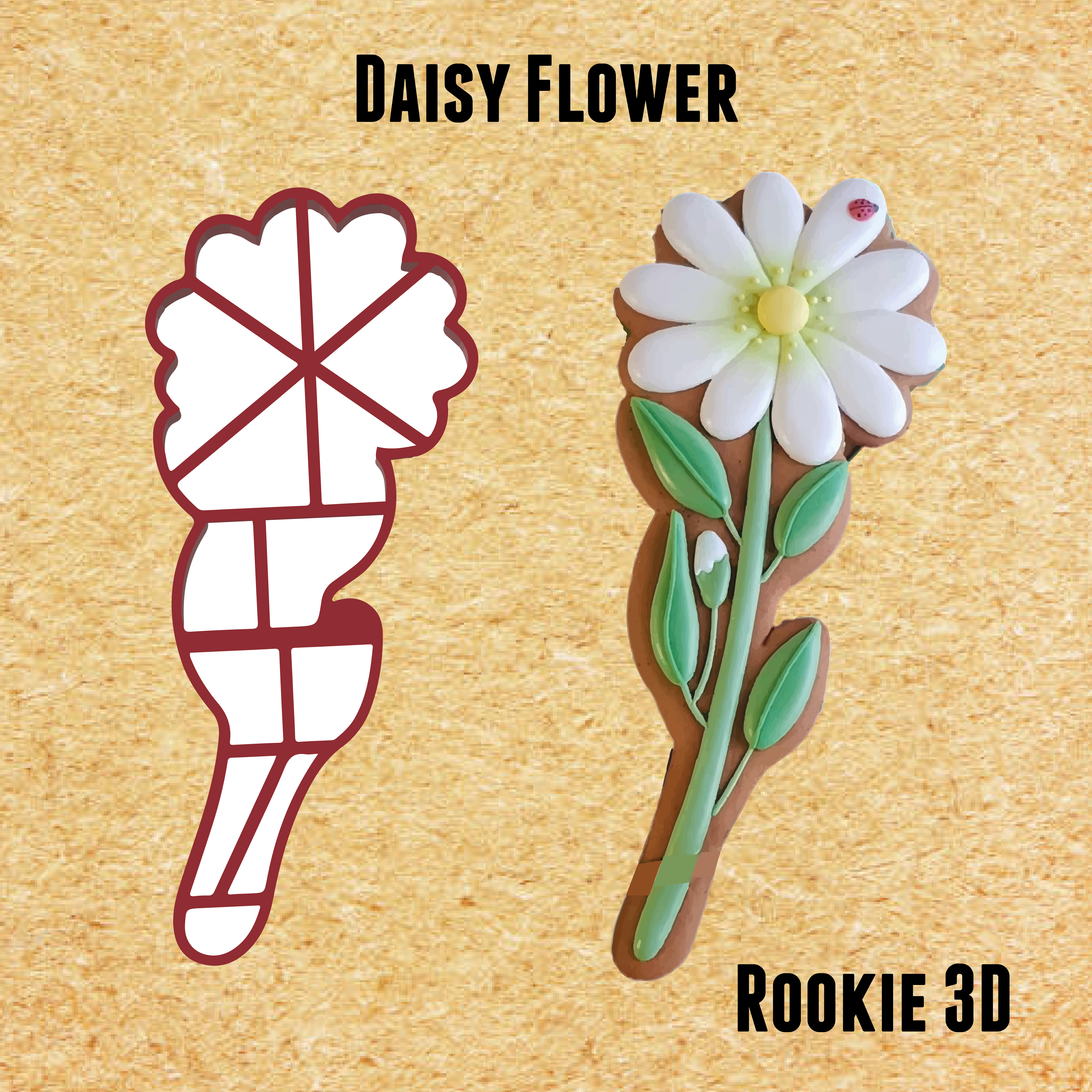 a rLOWER -&\ re x » ( : STL file Daisy Flower Cookie Cutter (Daisy)・3D printer design to download, Rookie3D