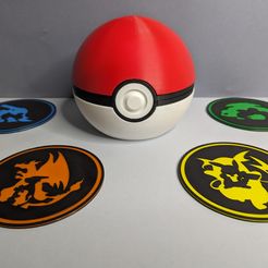 PXL_20240418_111812486.RAW-01.COVER.jpg Set of Pokemon coasters + Pokeball storage container