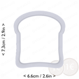 bread_slice~2.5in-cm-inch-top.png Bread Slice Cookie Cutter 2.5in / 6.4cm