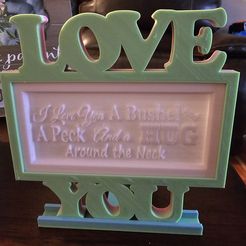 20230908_213201.jpg STL file Love You Lithophane Sign Frame and Stand with Light・3D printer design to download