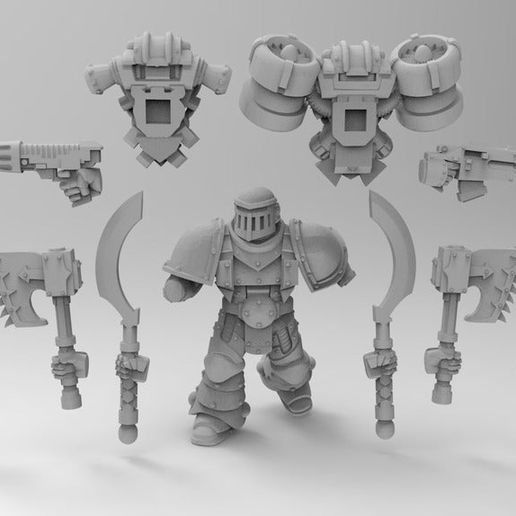 Assault Marine Builder Berserker, Tzaangors, Blade Cabal 3D model