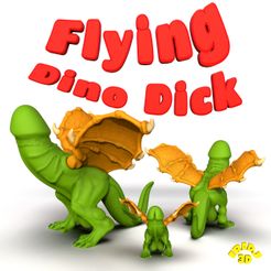 flyingDinoDick.jpg Fichier STL Flying Dino Dick・Modèle à télécharger et à imprimer en 3D